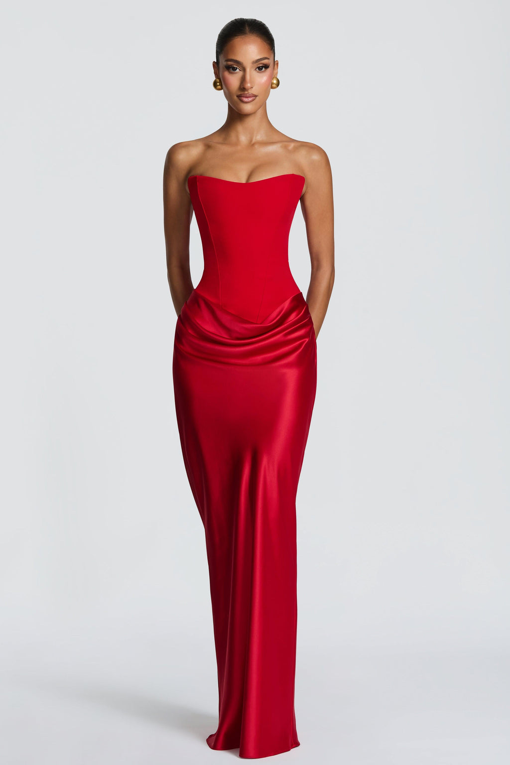 Red Satin Stretch Dress