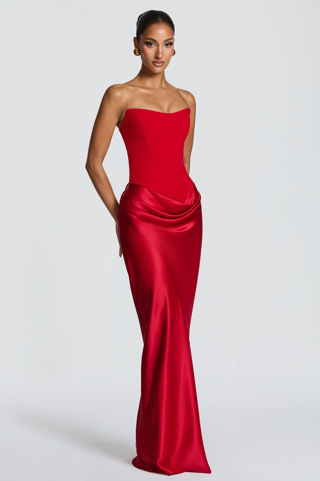 Red Satin Stretch Dress
