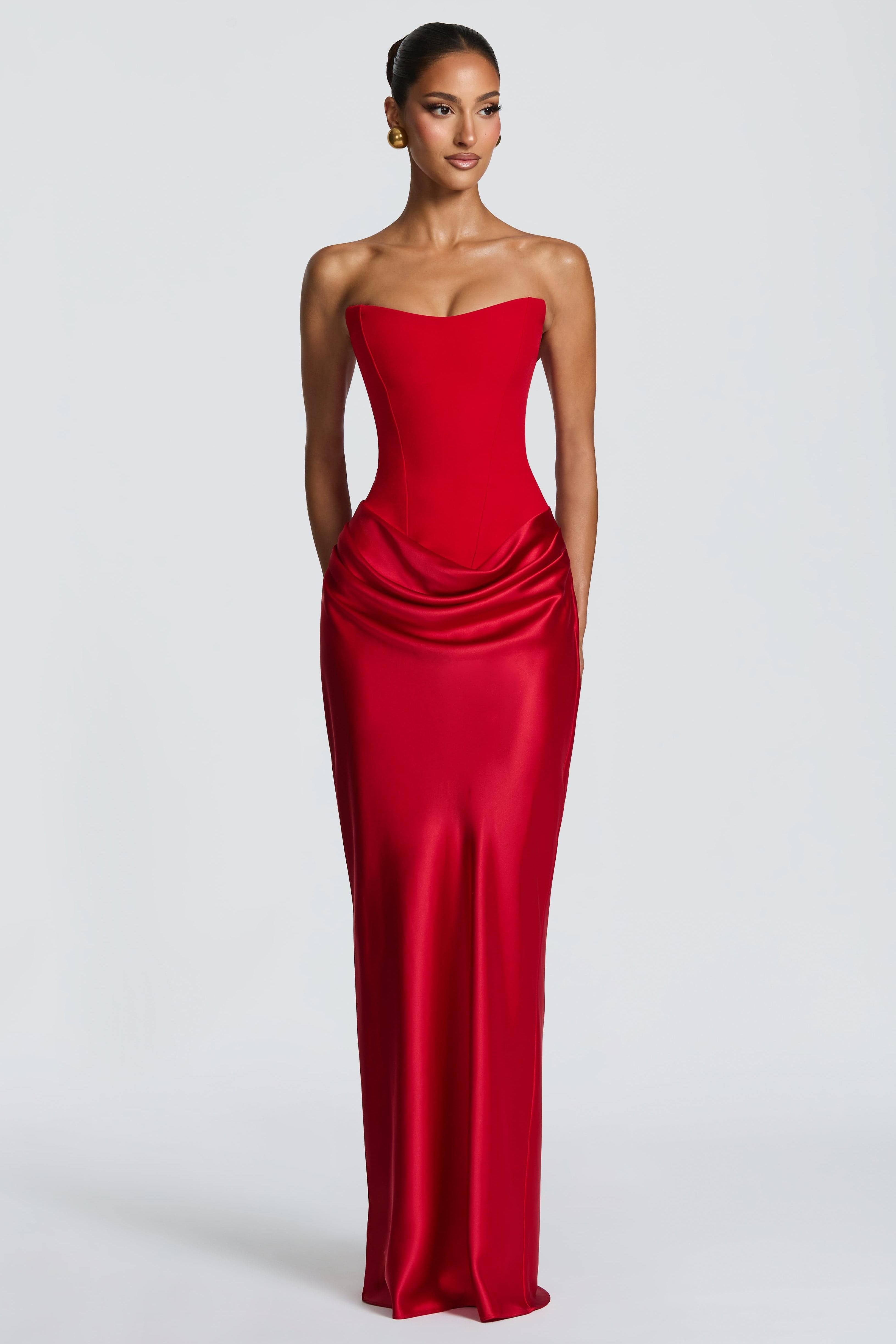 Red Satin Stretch Dress