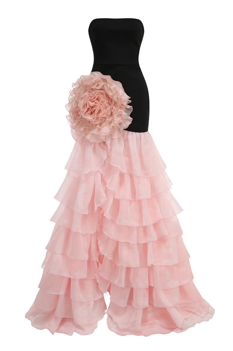 Chiffon-Bandage Draped Gown