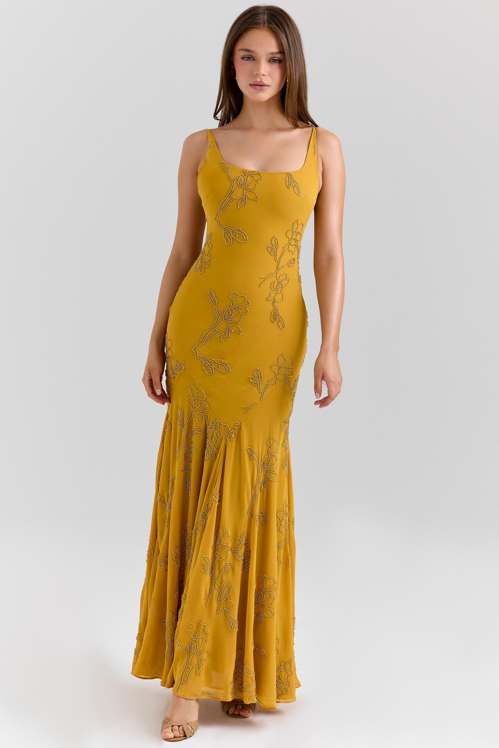 Square Collar Chiffon Maxi