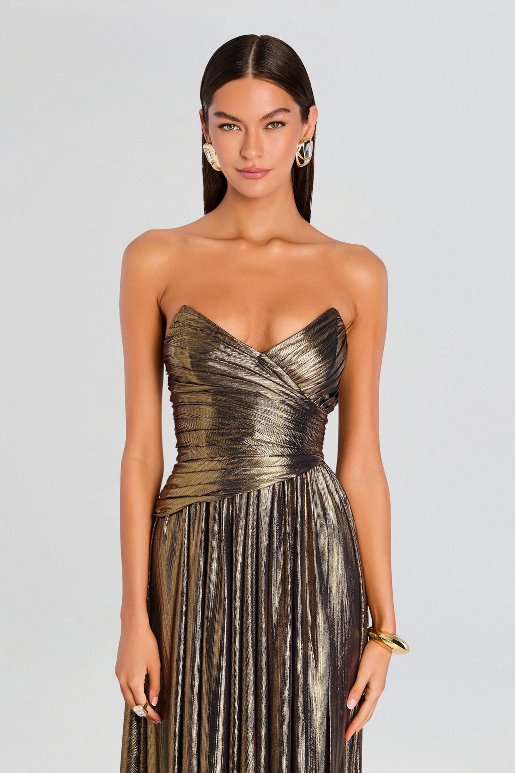 Gold Drape Metallic Maxi