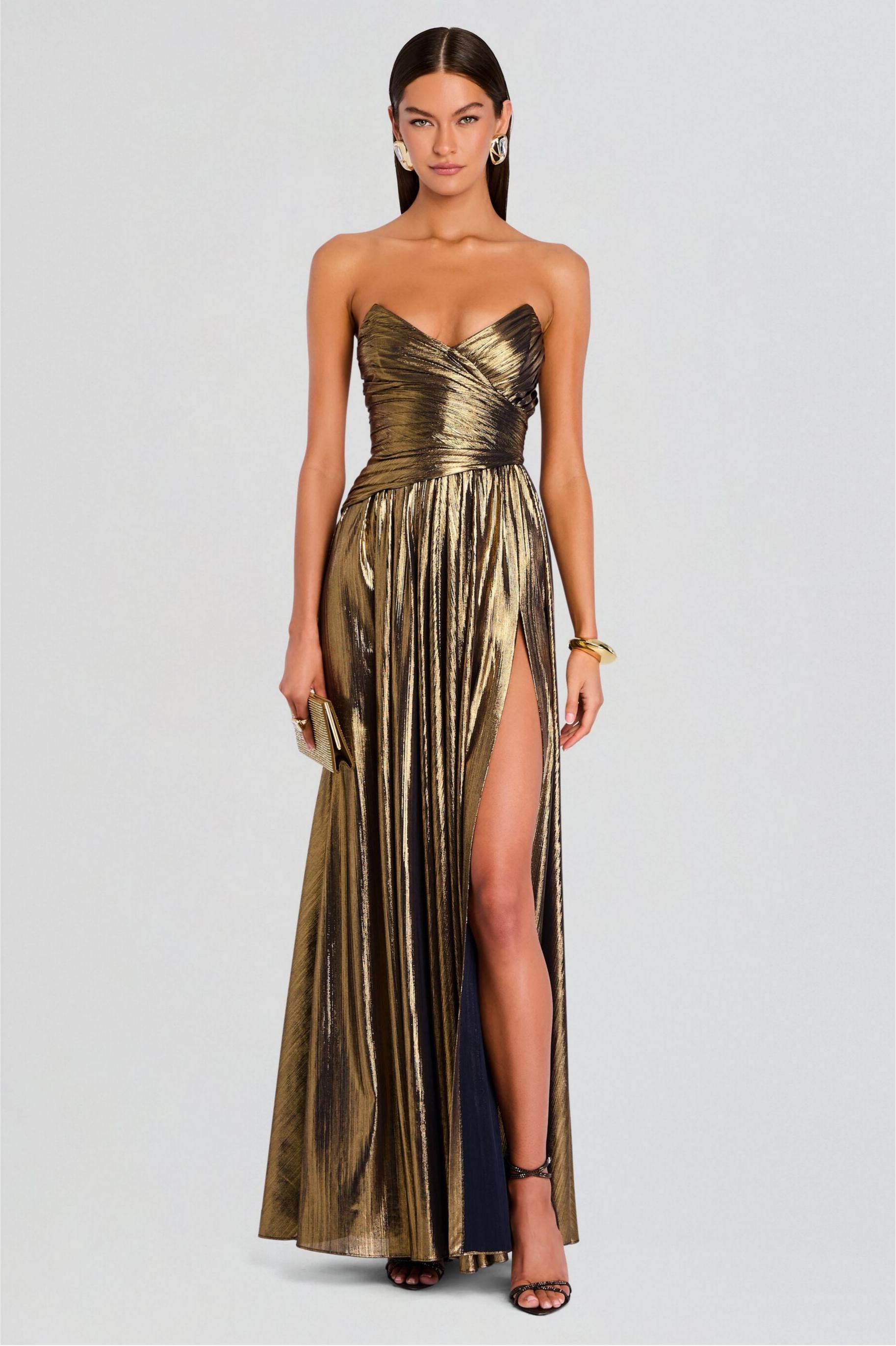 Gold Drape Metallic Maxi