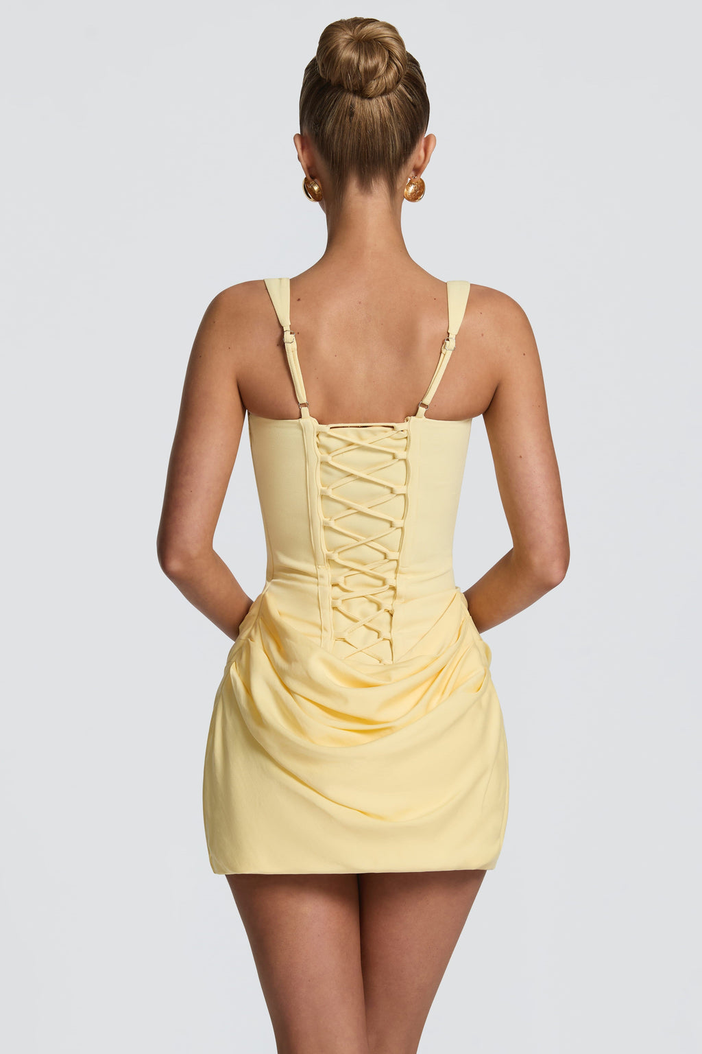 Plain Weave Satin Yellow Tie Mini