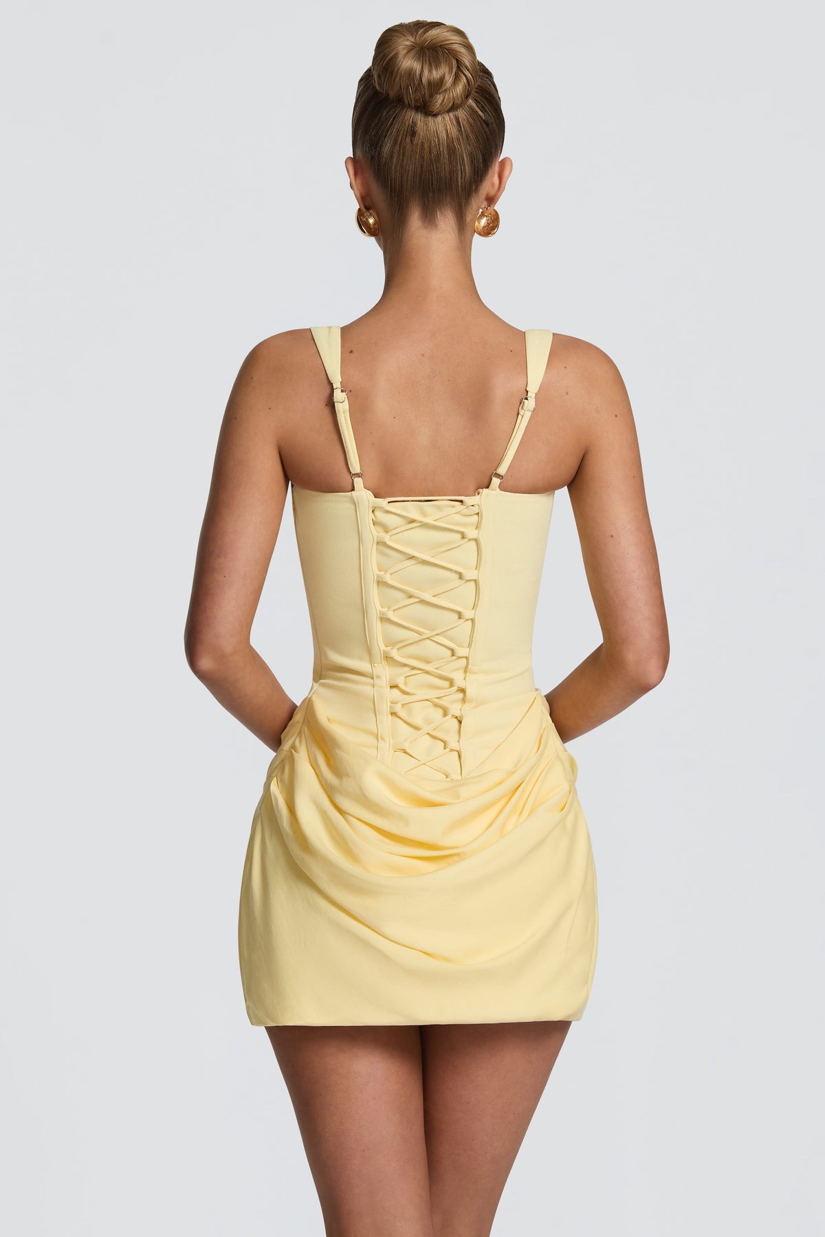 Plain Weave Satin Yellow Tie Mini
