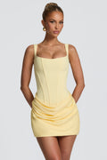 Plain Weave Satin Yellow Tie Mini