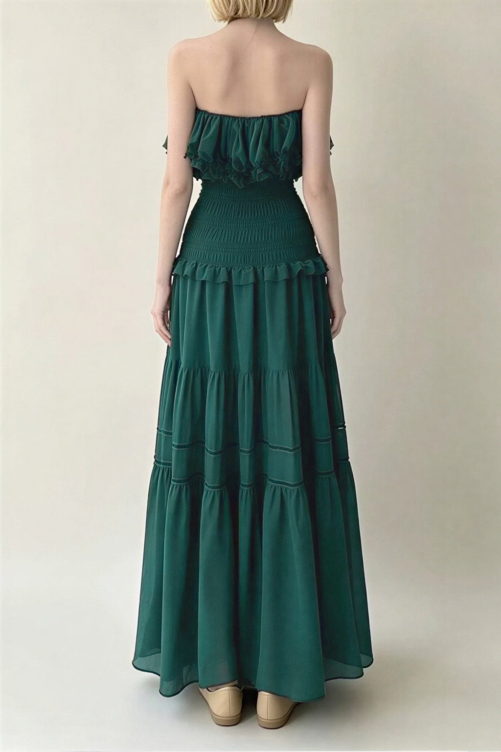 Teal Ruffle Maxi Dress