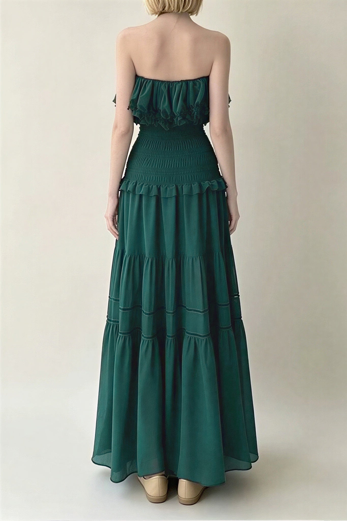 Teal Ruffle Maxi Dress