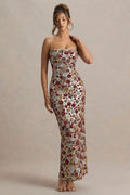 Sequin Floral Sleeveless Midi