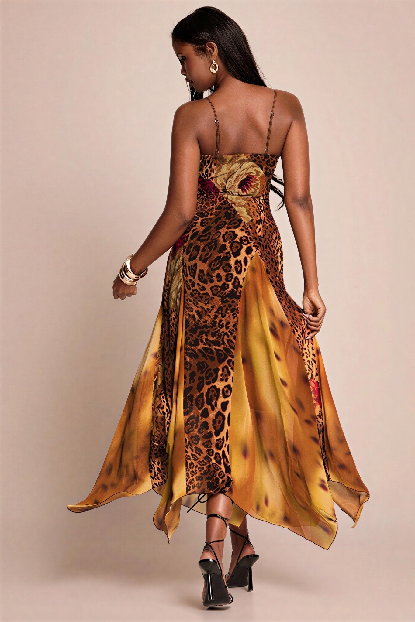 Leopard Splice High-Stretch Midi