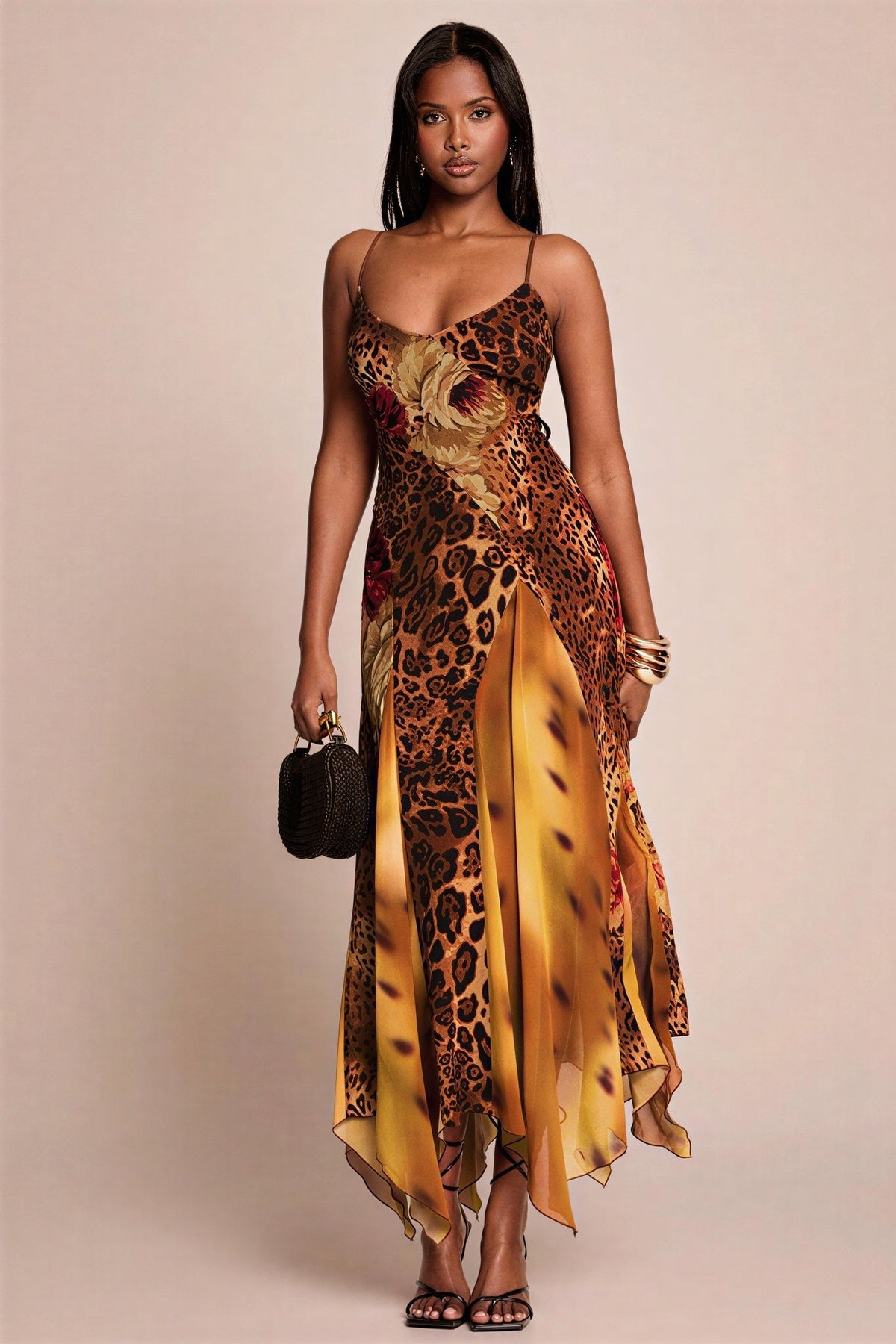 Leopard Splice High-Stretch Midi