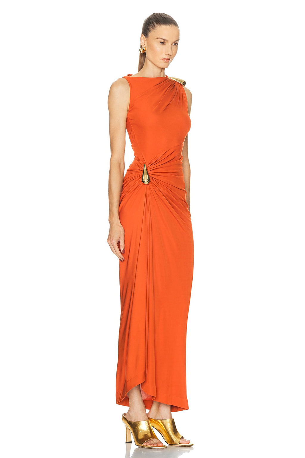 High-Stretch Metallic Texture Dress