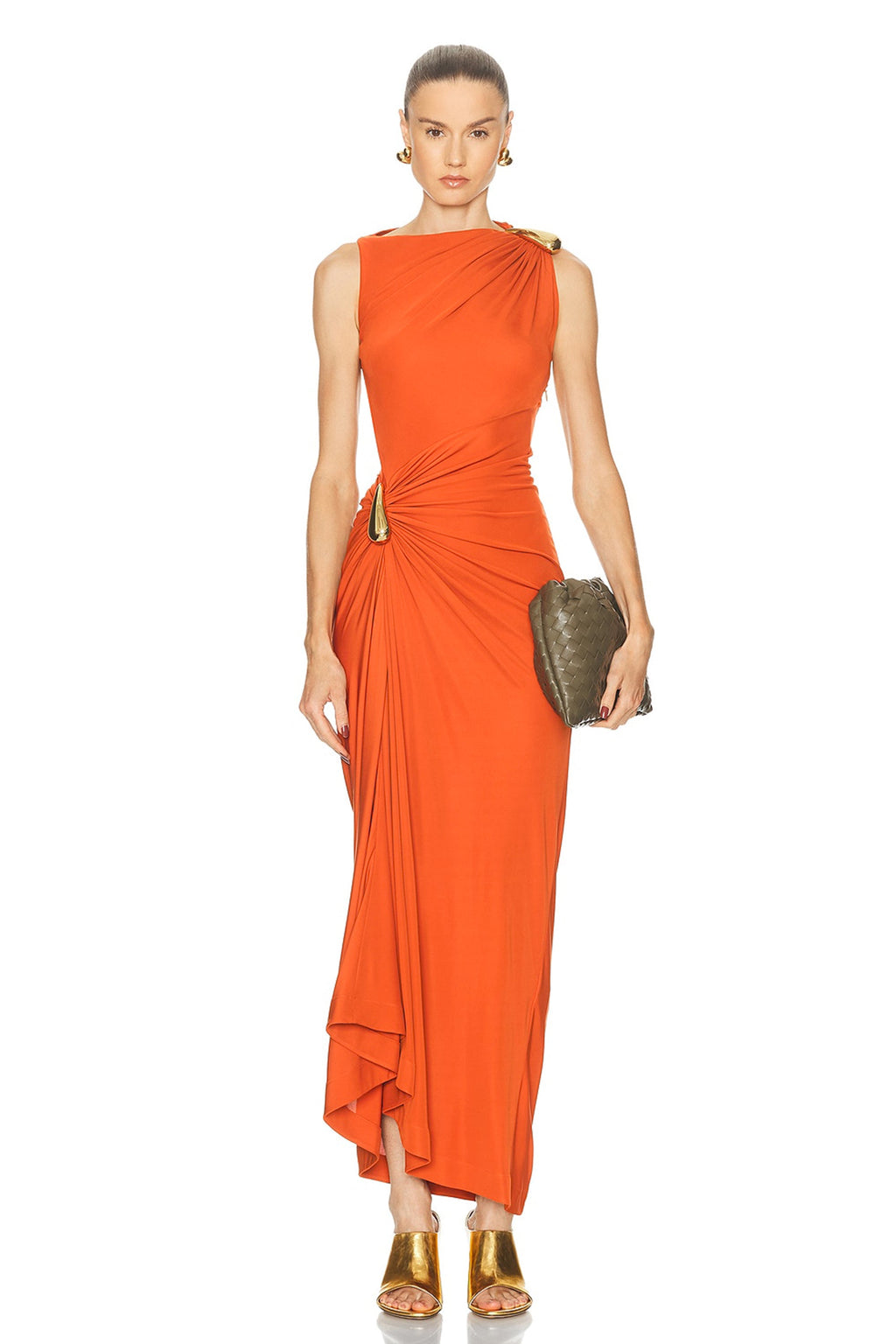High-Stretch Metallic Texture Dress