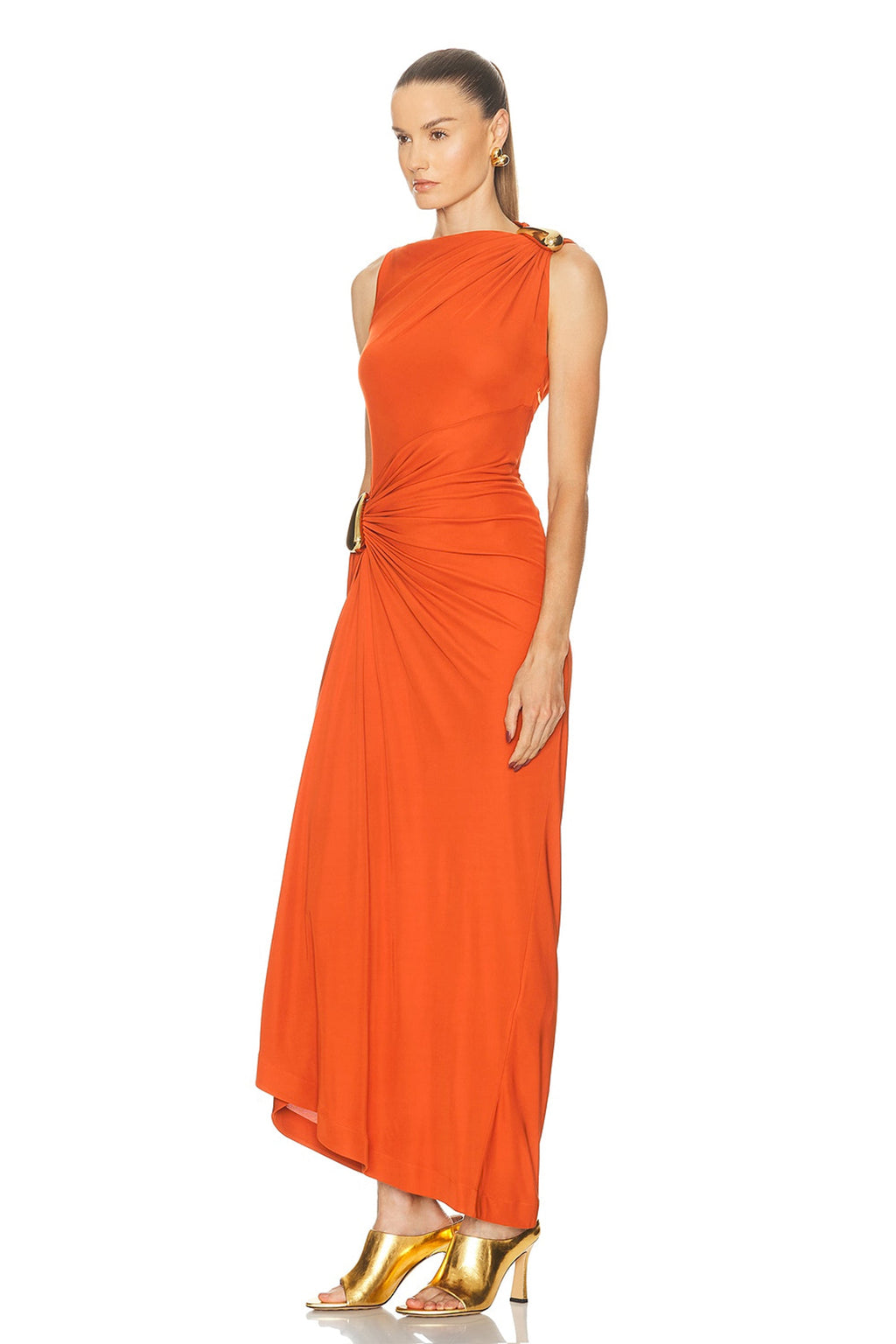 High-Stretch Metallic Texture Dress