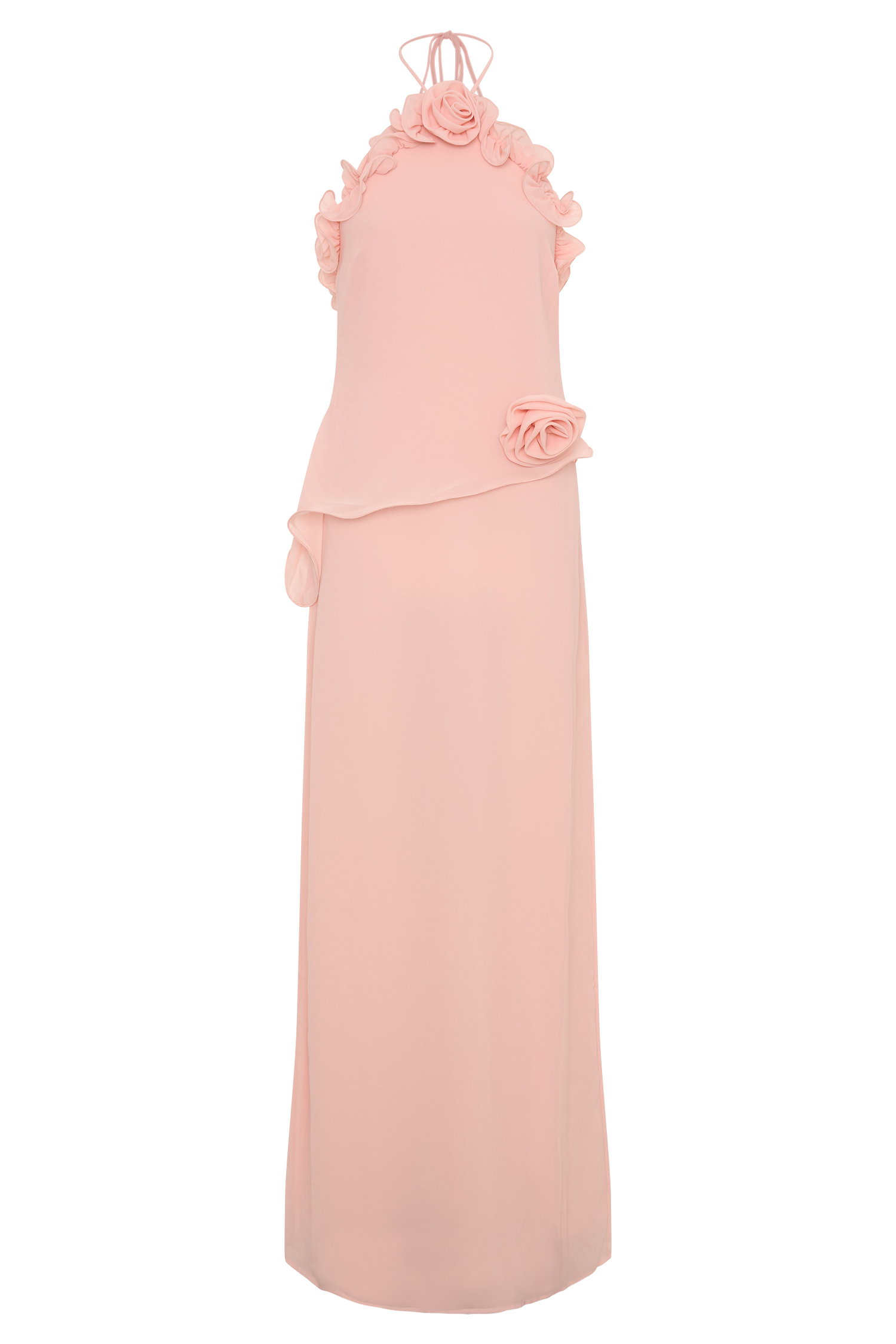 Ruffle High-Stretch Pink Dress