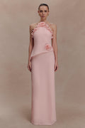 Ruffle High-Stretch Pink Dress