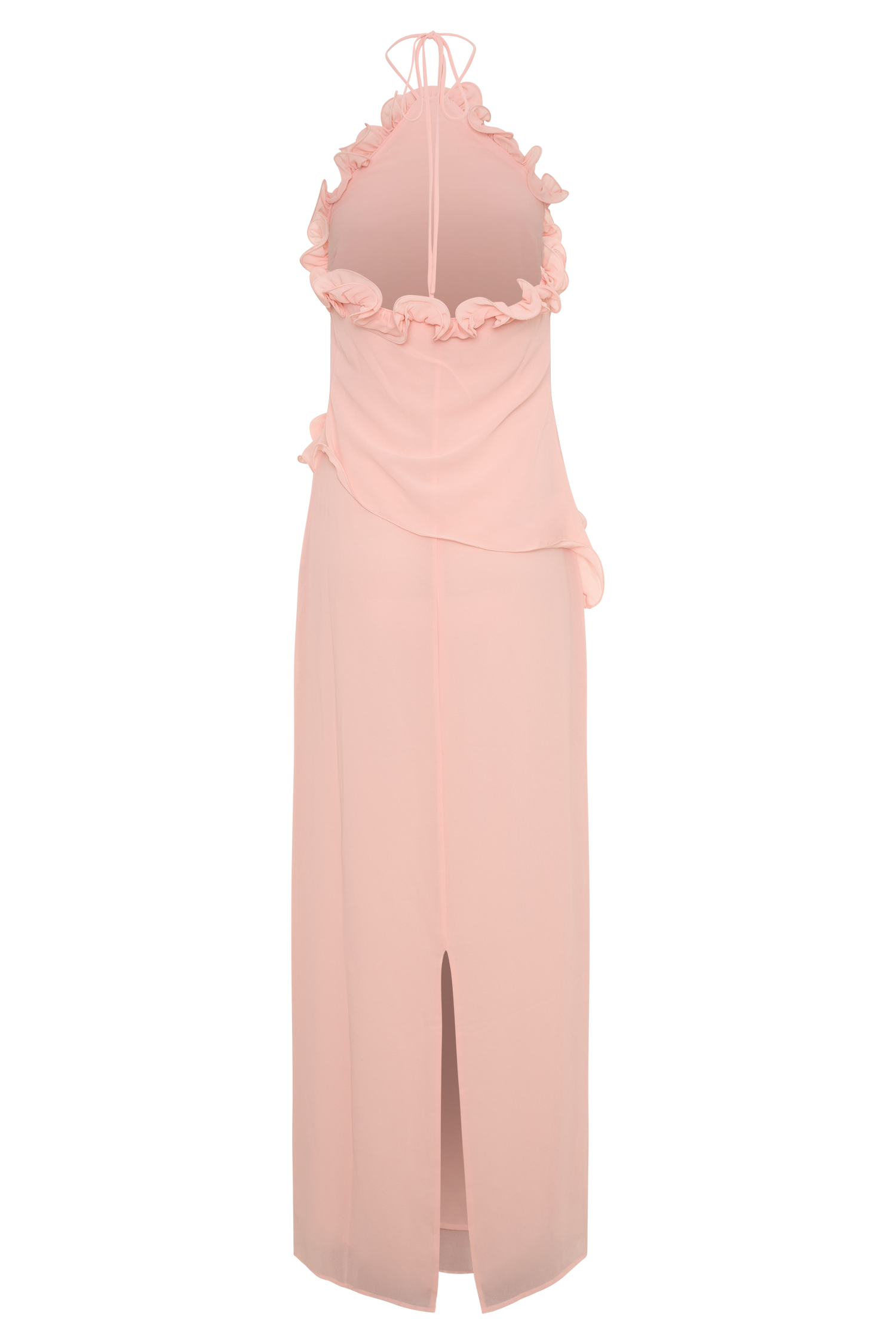 Ruffle High-Stretch Pink Dress