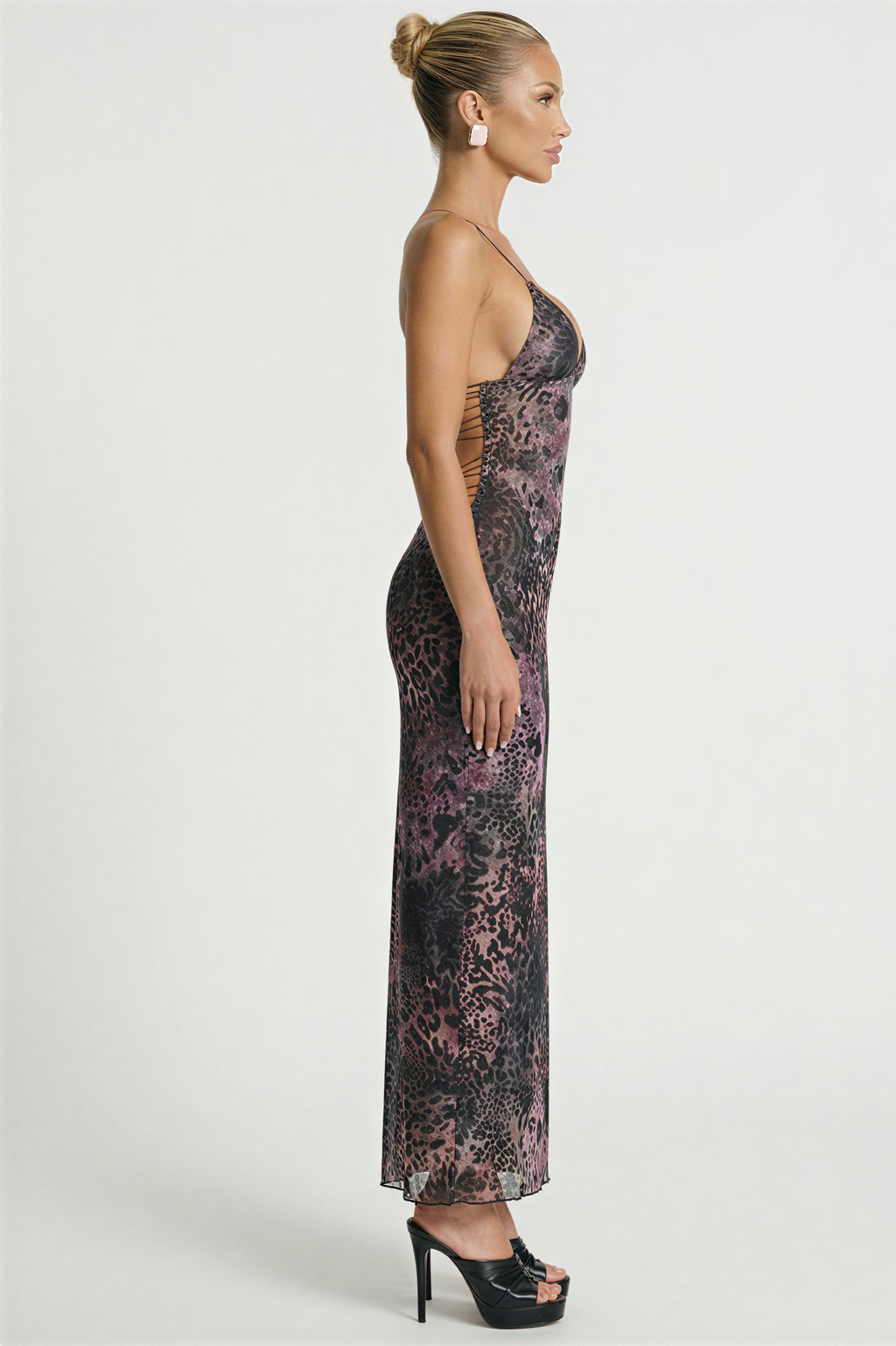 Leopard High-Stretch Open Back Midi
