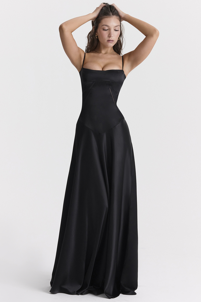 Satin Corset-Lace Maxi