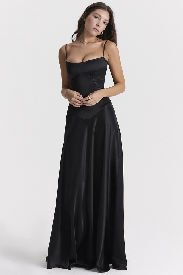 Satin Corset-Lace Maxi