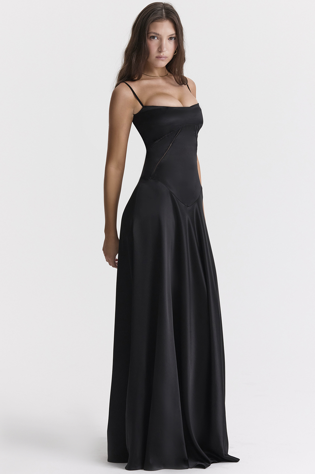 Satin Corset-Lace Maxi