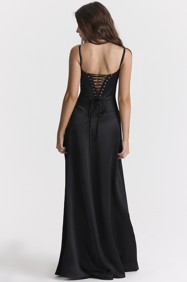 Satin Corset-Lace Maxi