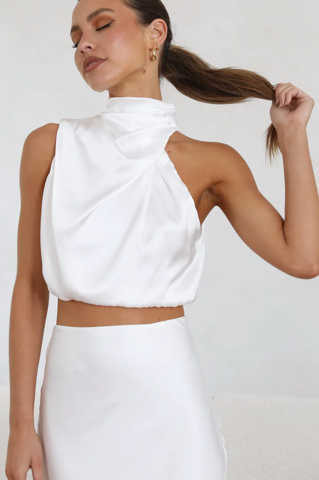 High-Waist Elastic Maxi Skirt