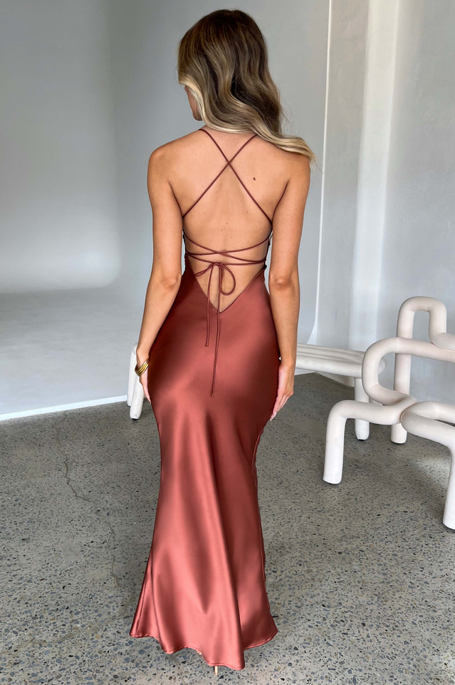 Luxe Satin Low-Back Maxi