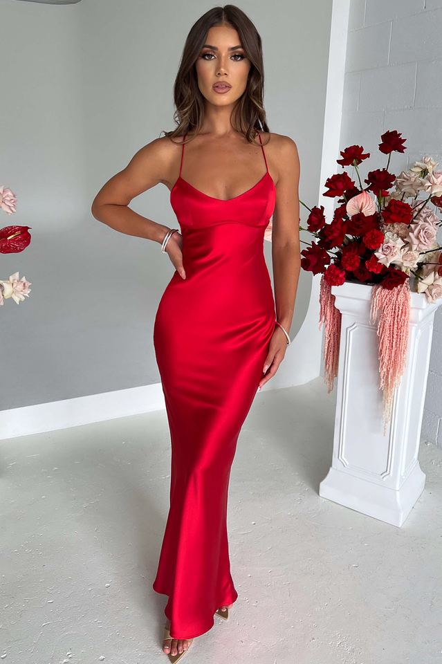 Luxe Satin Low-Back Maxi