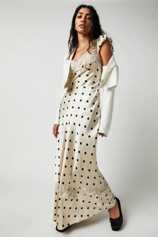 Polka-Dot Sweetheart Fit Dress