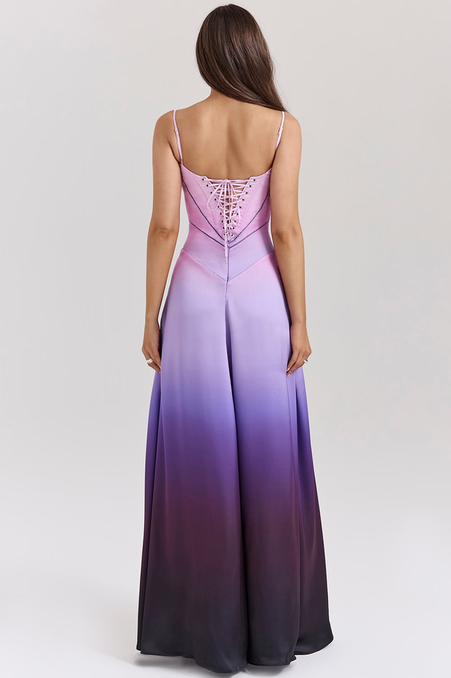 Satin Corset-Lace Maxi