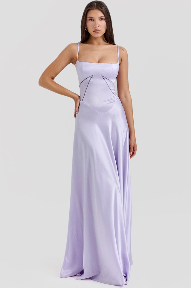 Satin Corset-Lace Maxi