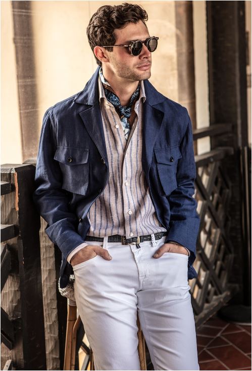 Unlined over shirt in safari style