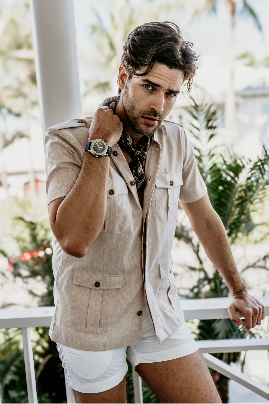 Work Shirt in Tan Linen