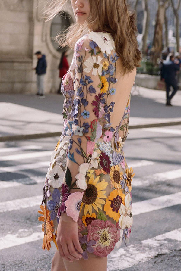 Floral Applique Party Dress