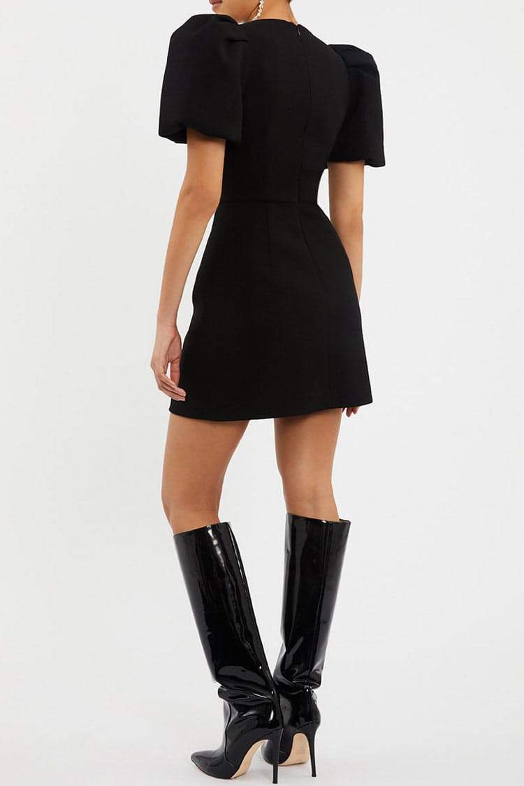 Flattering Straight Hem Puff Mini