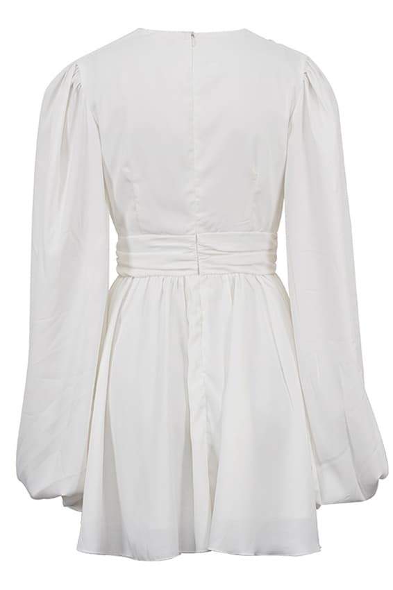 Tencel Deep V Balloon Sleeve Mini