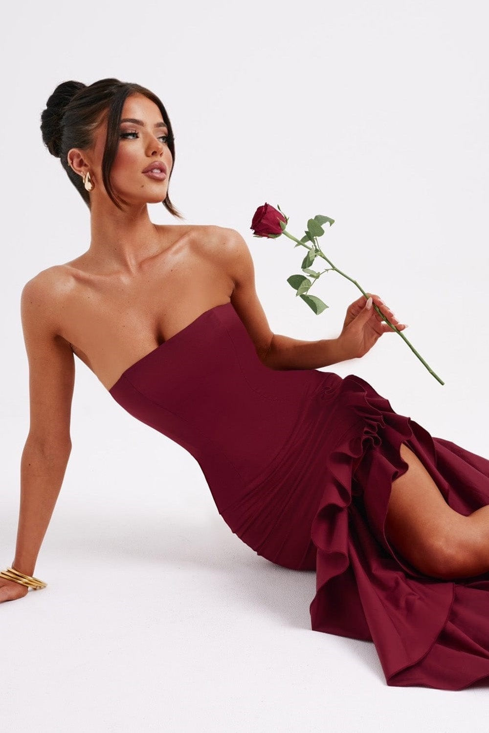 Contour Seam Frill Maxi