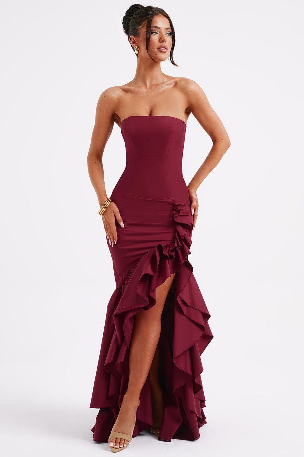 Contour Seam Frill Maxi