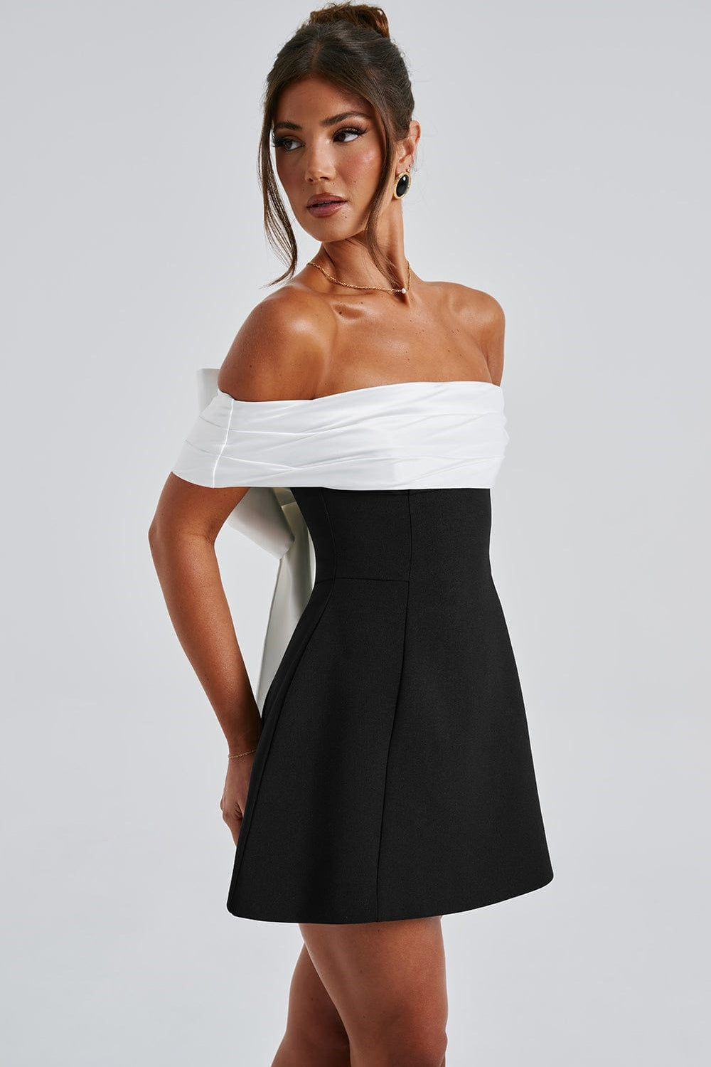 Bow Detail Invisible Zip Dress