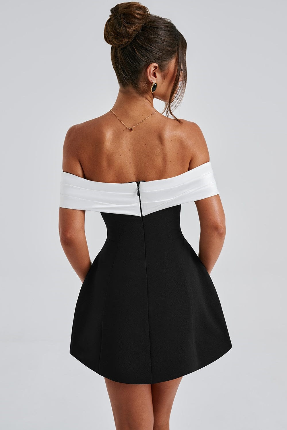 Bow Detail Invisible Zip Dress