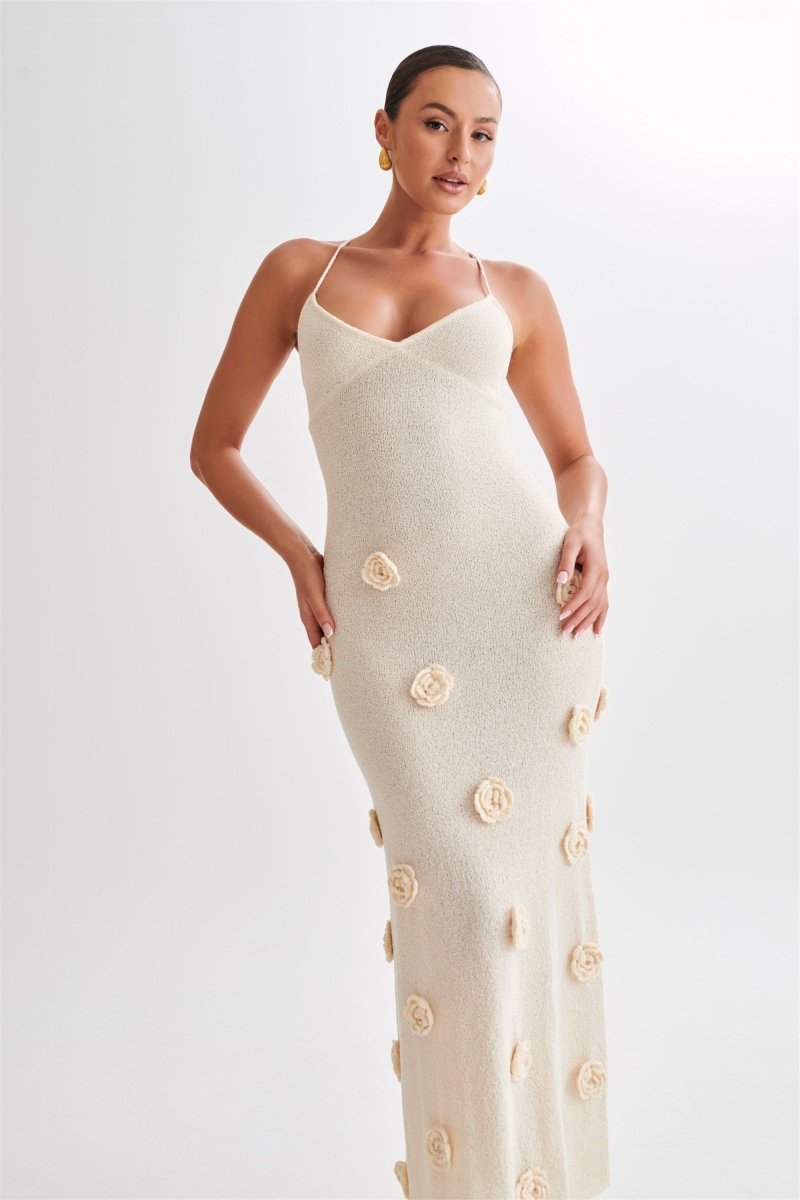 Deep V Criss-Cross Lace-Up Maxi
