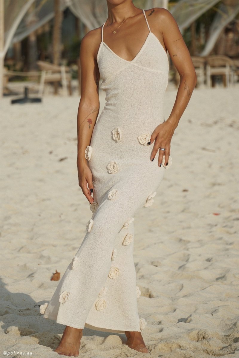 Deep V Criss-Cross Lace-Up Maxi
