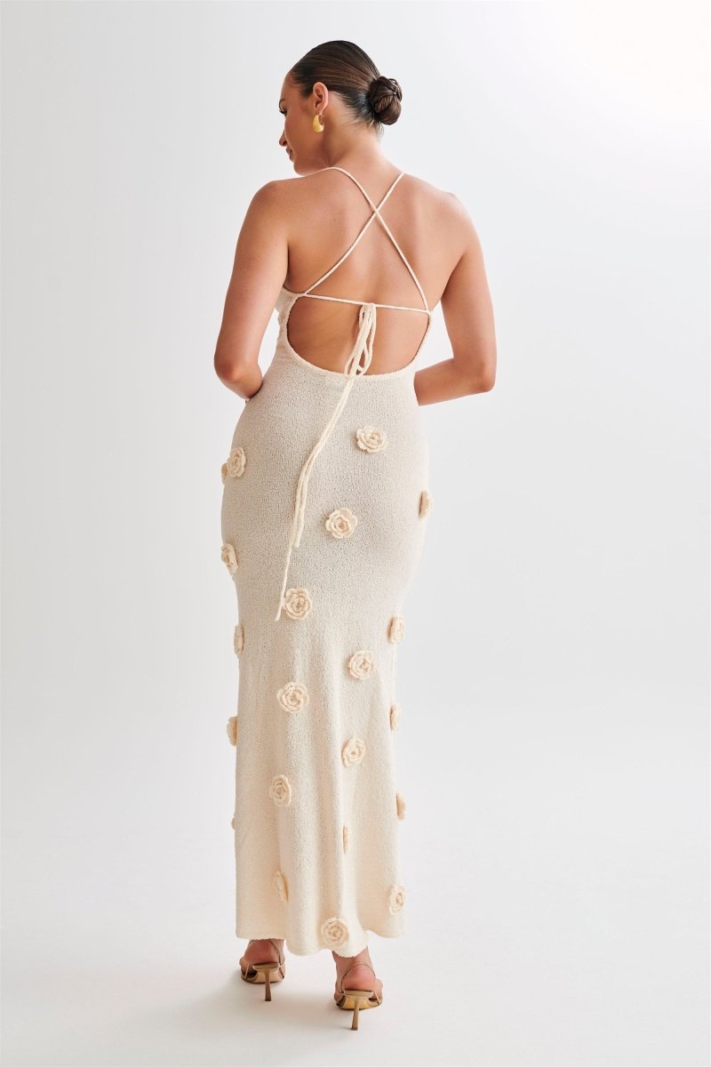 Deep V Criss-Cross Lace-Up Maxi