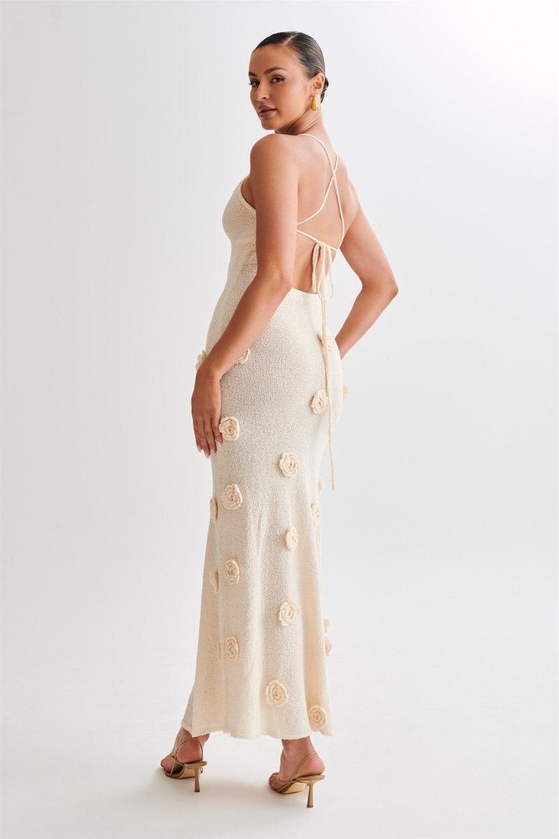 Deep V Criss-Cross Lace-Up Maxi