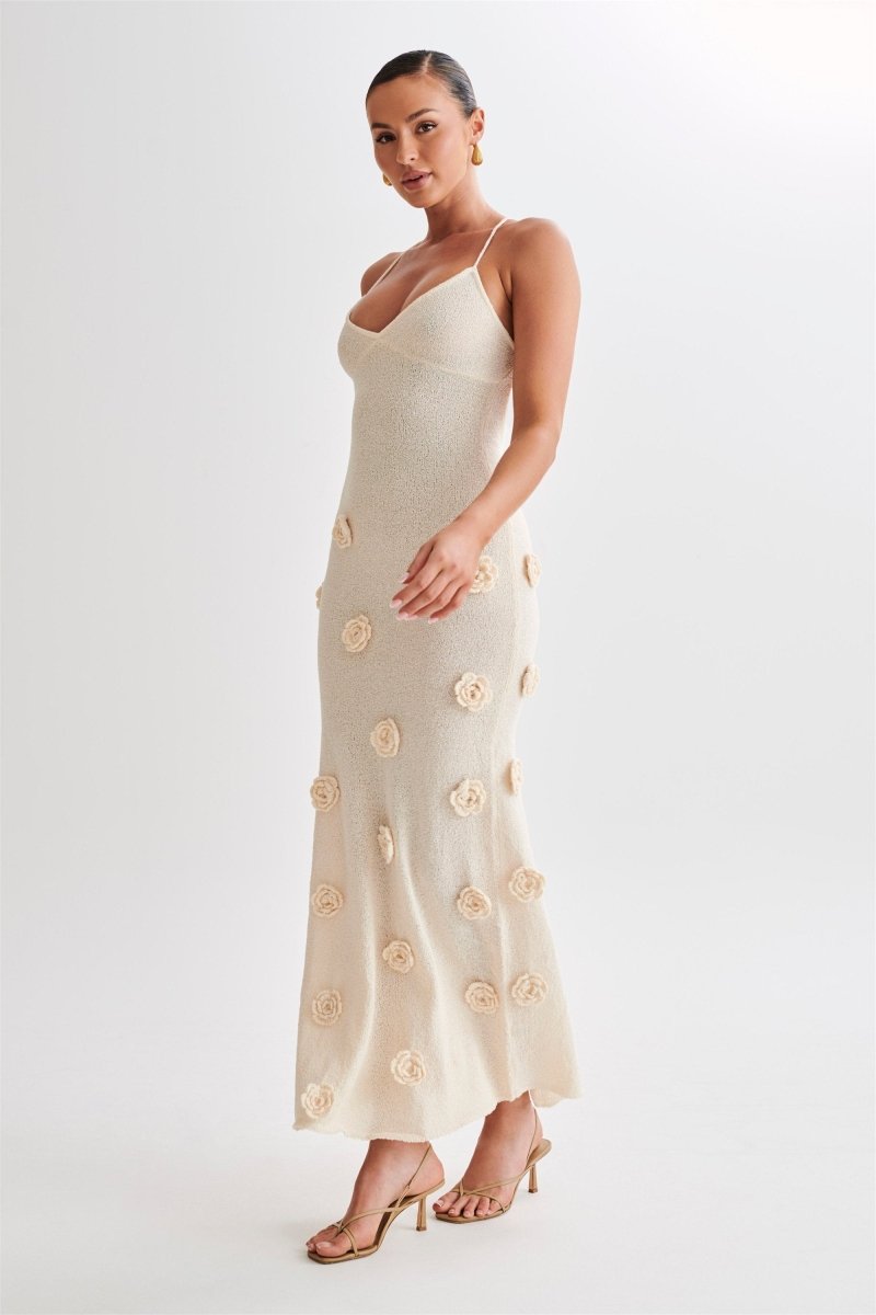 Deep V Criss-Cross Lace-Up Maxi