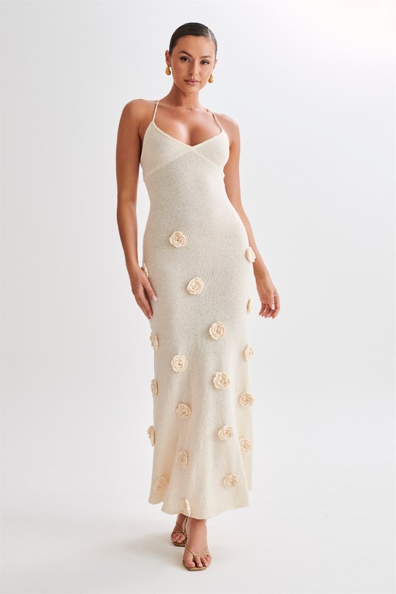 Deep V Criss-Cross Lace-Up Maxi