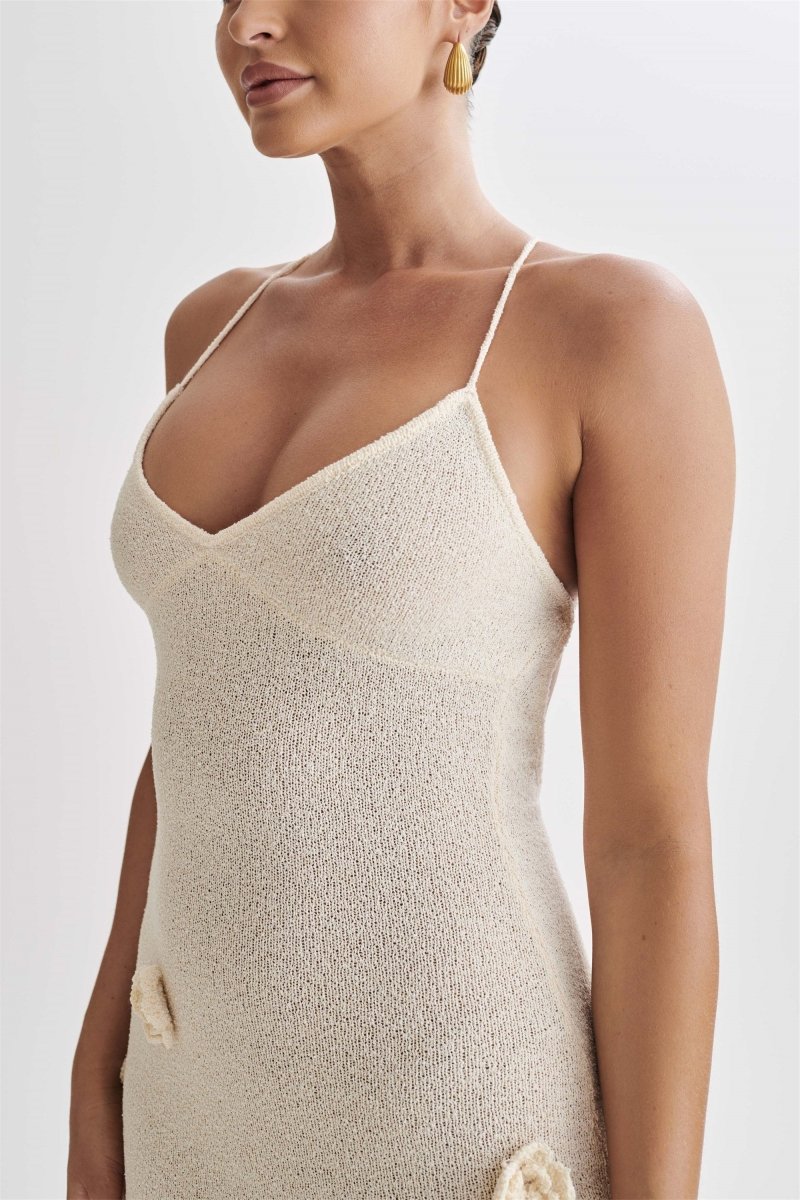 Deep V Criss-Cross Lace-Up Maxi