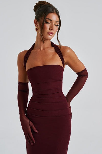 Split Back Invisible Zip Dress
