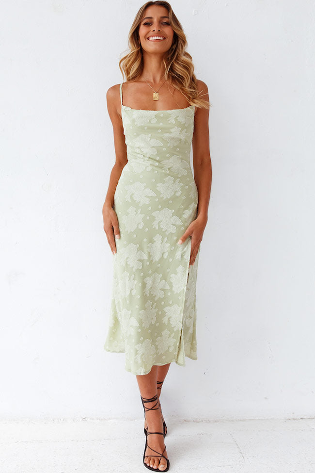 High Slit Spaghetti Strap Midi